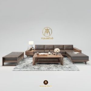 Sofa gỗ óc chó chữ L VG02