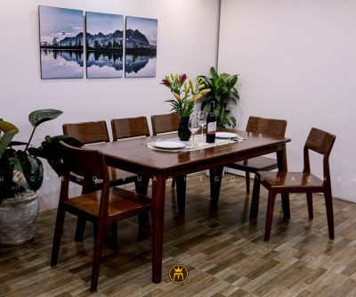 Bộ bàn ăn Vega mặt gỗ ghế LX01