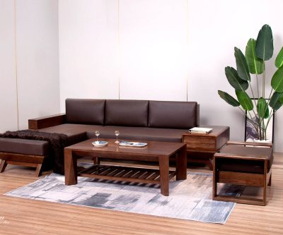 Sofa gỗ tần bì góc chữ L