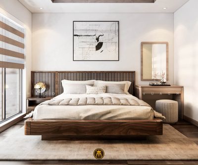 Giường ngủ gỗ sồi kiểu Nhật
