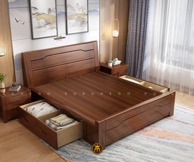 Giường gỗ sồi V09