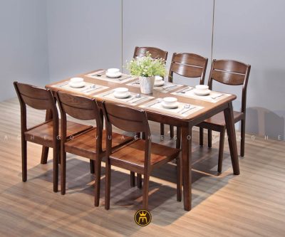 Bộ bàn ăn Vega mặt gỗ và ghế Vega 2