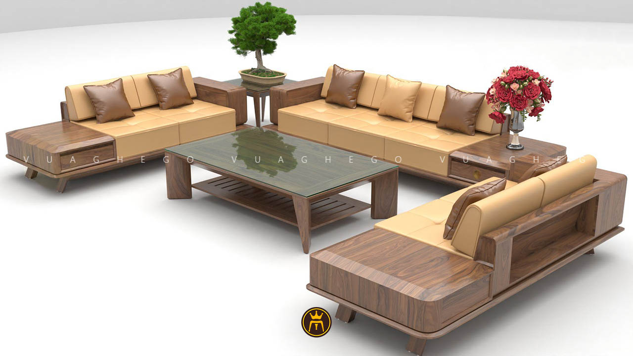 Sofa gỗ óc chó VG35