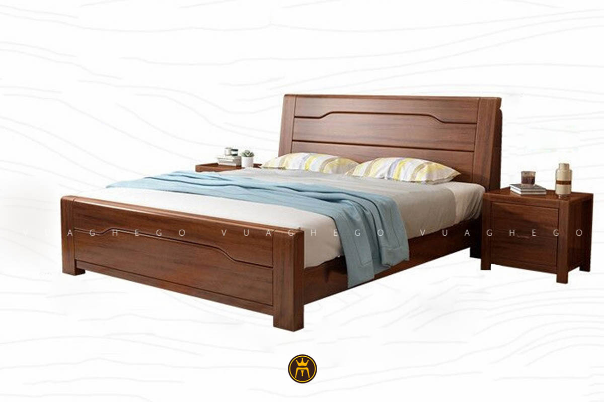 Giường phòng ngủ gỗ sồi đơn giản
