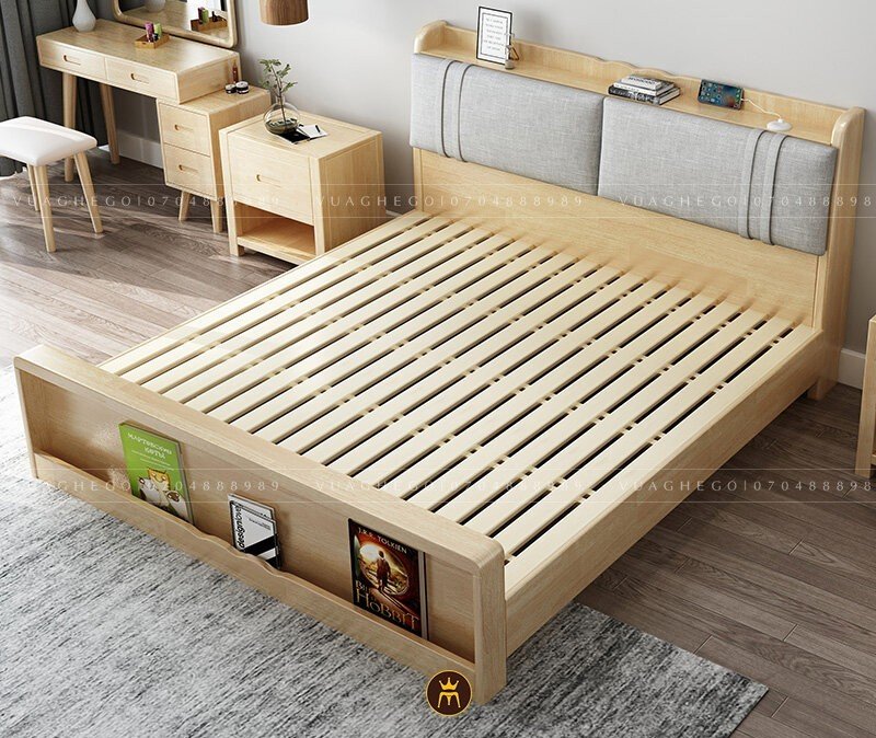 Hình giường ngủ gỗ sồi đẹp
