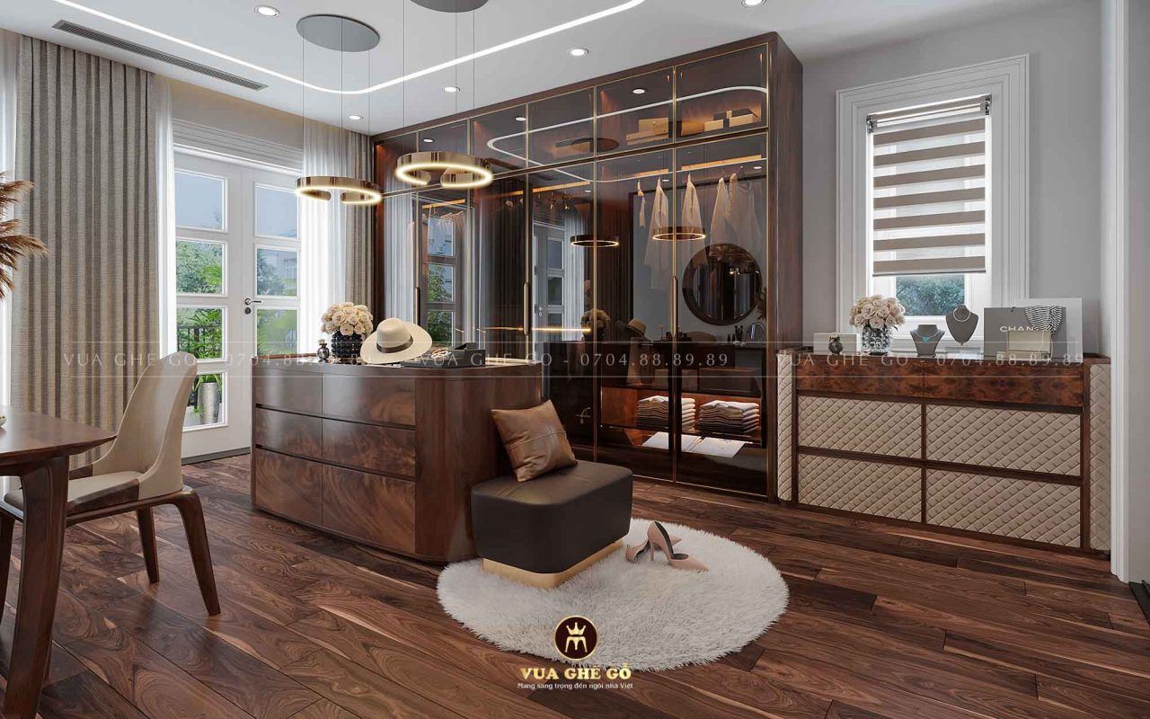 Thiết kế nội thất biệt thự gỗ óc chó Le Jardin - Parkcity Hà Nội siêu sang trọng