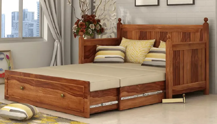 Giường gỗ sồi thông minh