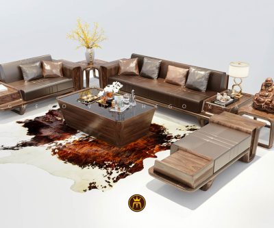 Sofa gỗ óc chó Lotus vg 22 vuaghego