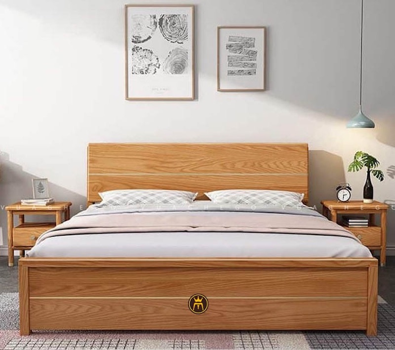 Mẫu giường gỗ tần bì hiện đại