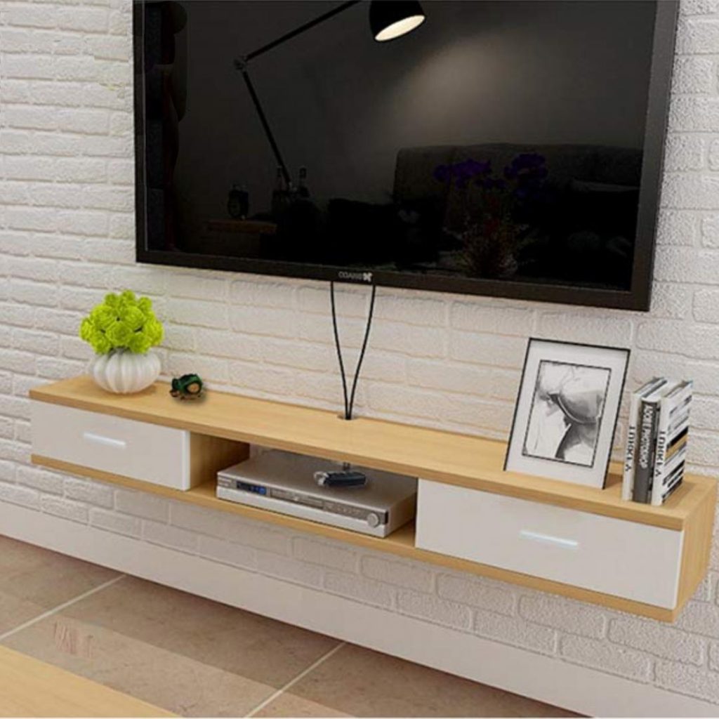 Kệ tivi treo tường đối diện sofa
