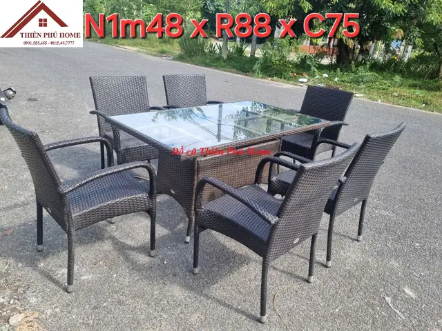 Bàn Ghế Ăn Nhựa Giả Mây Bàn Ghế Ăn Nhựa Giả Mây