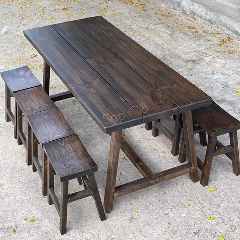 Bàn Ghế Gỗ Ngoài Trời
