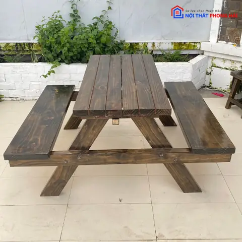 Bàn Ghế Gỗ Ngoài Trời