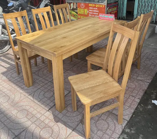 Bàn Ghế Gỗ Sồi Mỹ