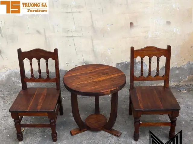 Bàn Ghế Gỗ Vintage