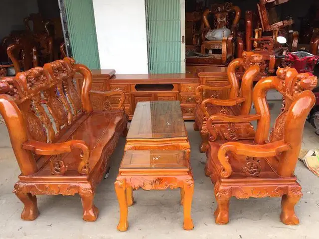 Bàn Ghế Gỗ Xà Cừ