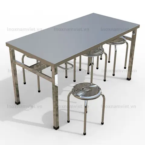 Bàn Ghế Inox Nhà Ăn Công Nghiệp