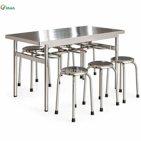 Bàn Ghế Inox Nhà Ăn Công Nghiệp