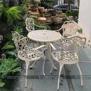 Bàn Ghế Nhôm Đúc Sân Vườn
