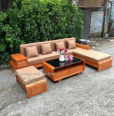 Bàn Ghế Sofa Gỗ Chữ L