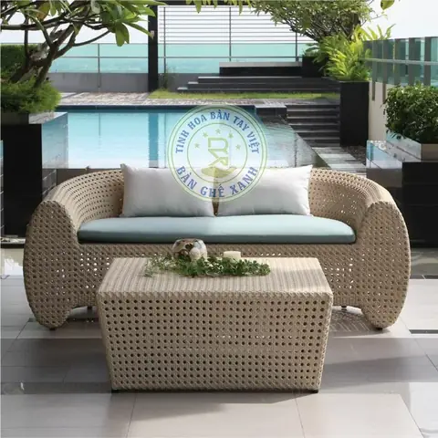 Bàn Ghế Sofa Mây Nhựa