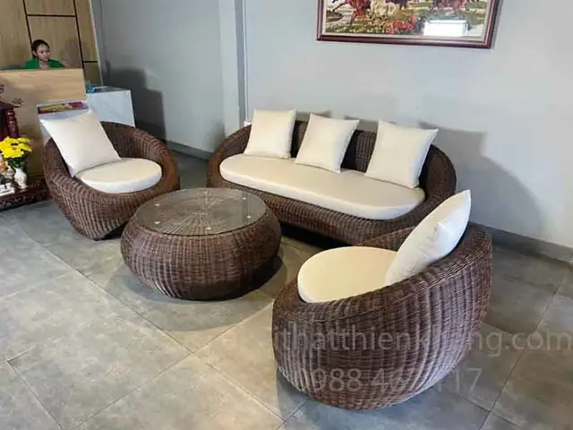 Bàn Ghế Sofa Mây Nhựa