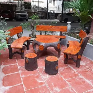 Bàn Ghế Xi Măng Giả Gỗ