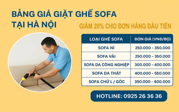 Bảng Giá Giặt Ghế Sofa Bảng Giá Giặt Ghế Sofa
