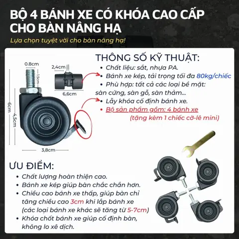 Bánh Xe Cho Bàn Ghế Bánh Xe Cho Bàn Ghế