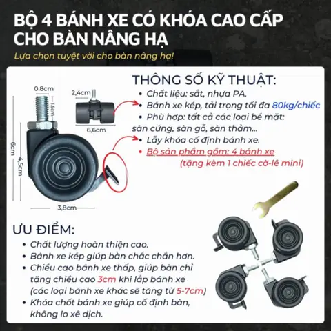 Bánh Xe Cho Bàn Ghế Bánh Xe Cho Bàn Ghế