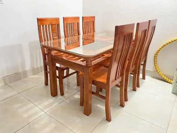 Bộ Bàn An 6 Ghế Gỗ Xoan Đào