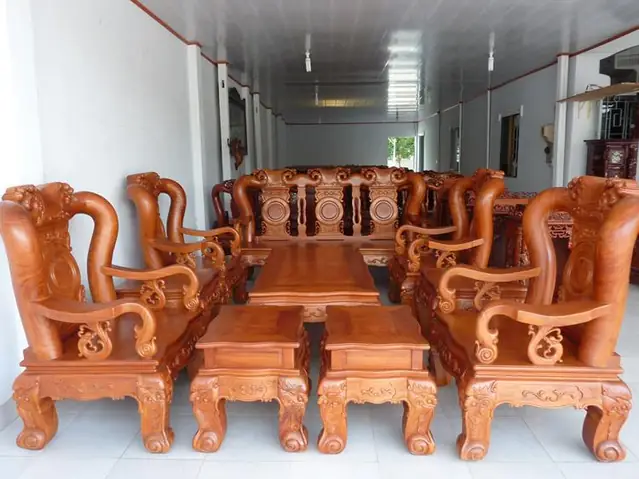Bộ Bàn Ghế Gỗ Gõ Đỏ Tay 12 Bộ Bàn Ghế Gỗ Gõ Đỏ Tay 12