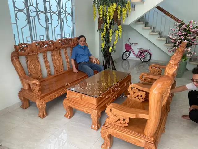 Bộ Bàn Ghế Gỗ Gõ Đỏ Tay 12 Bộ Bàn Ghế Gỗ Gõ Đỏ Tay 12