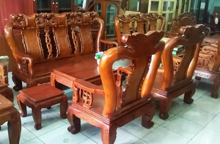 Bộ Bàn Ghế Gỗ Gõ Đỏ Tay 12 Bộ Bàn Ghế Gỗ Gõ Đỏ Tay 12