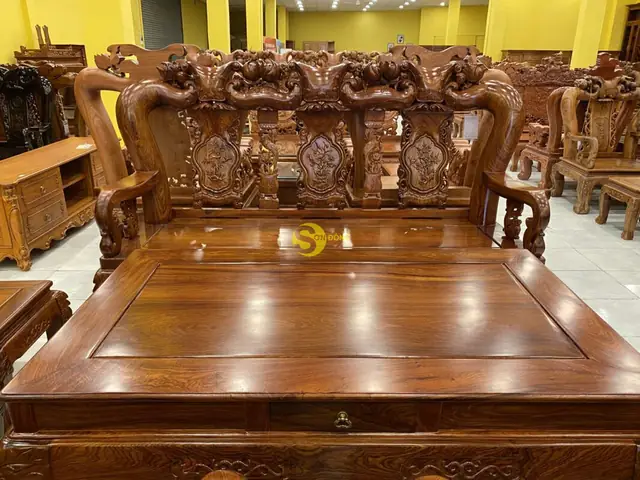 Bộ Bàn Ghế Gỗ Hương Tay 16 Bộ Bàn Ghế Gỗ Hương Tay 16