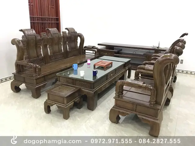 Bộ Bàn Ghế Gỗ Mun Đuôi Công Bộ Bàn Ghế Gỗ Mun Đuôi Công