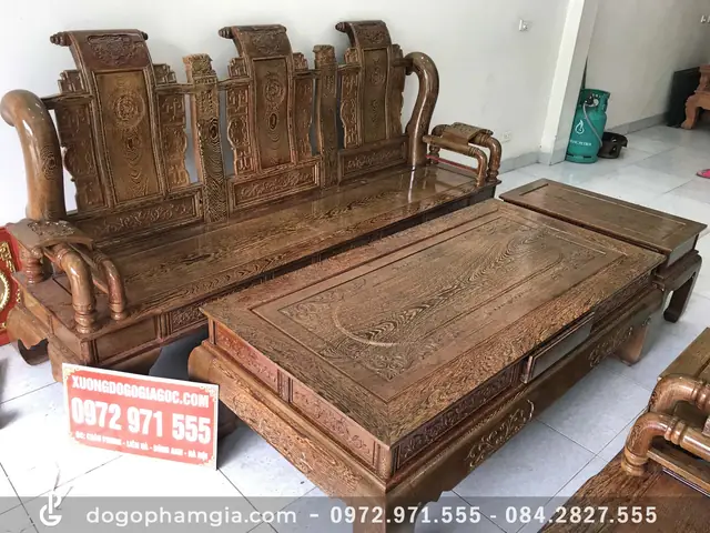 Bộ Bàn Ghế Gỗ Mun Đuôi Công Bộ Bàn Ghế Gỗ Mun Đuôi Công