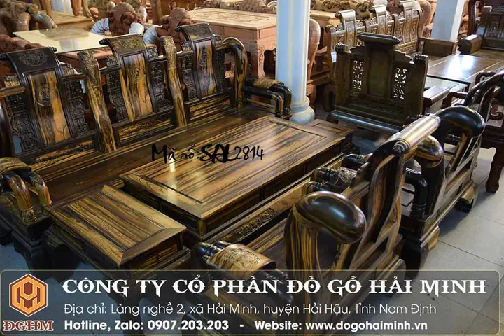 Bộ Bàn Ghế Gỗ Mun Lào
