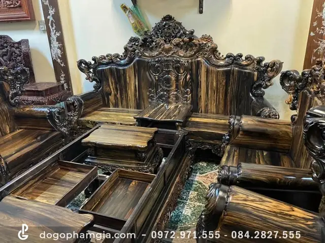 Bộ Bàn Ghế Gỗ Mun Lào