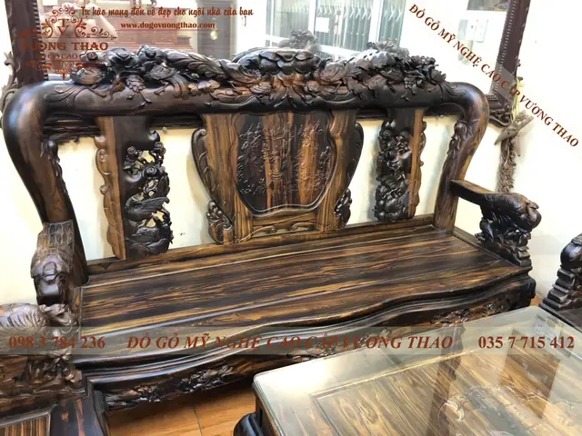 Bộ Bàn Ghế Gỗ Mun Tay 12 Bộ Bàn Ghế Gỗ Mun Tay 12