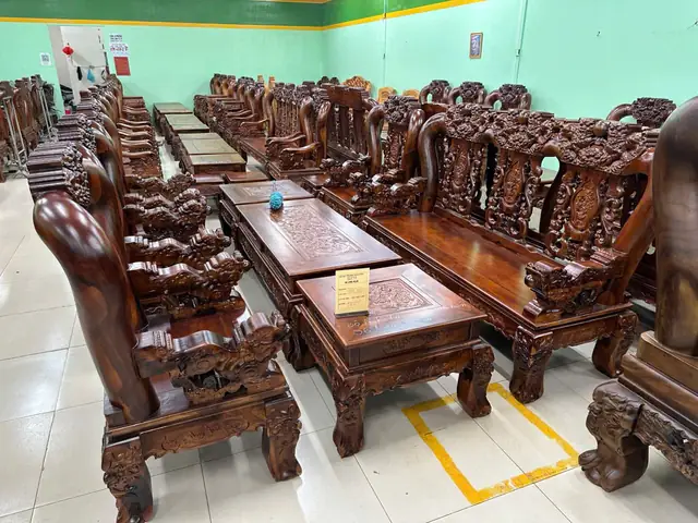 Bộ Bàn Ghế Gỗ Muồng 10 Món
