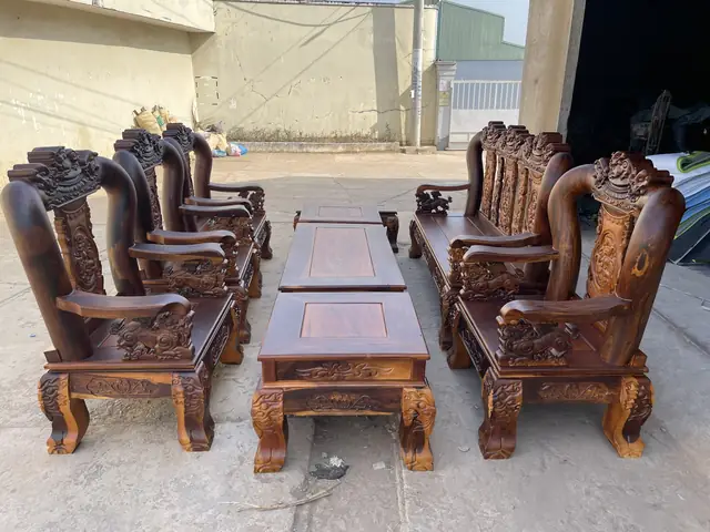 Bộ Bàn Ghế Gỗ Muồng 10 Món