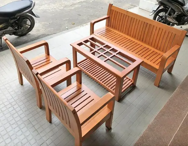 Bộ Bàn Ghế Gỗ Phòng Khách Nhỏ Gọn