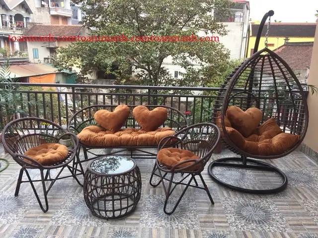 Bộ Bàn Ghế Mây Ngoài Trời Bộ Bàn Ghế Mây Ngoài Trời