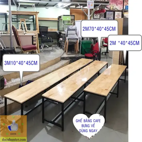 Ghế Băng Chân Sắt Mặt Gỗ