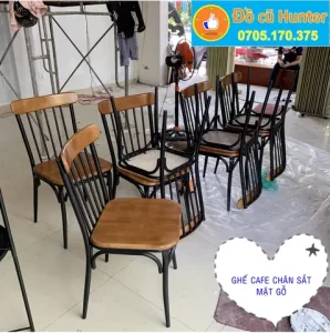 Ghế Chân Sắt Mặt Gỗ