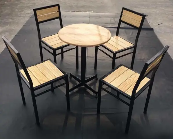 Ghế Khung Sắt Mặt Gỗ