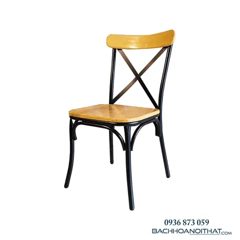Ghế Khung Sắt Mặt Gỗ