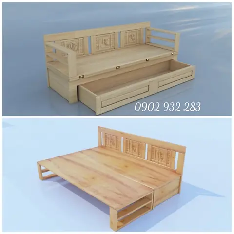 Giường Gấp Thành Ghế Gỗ